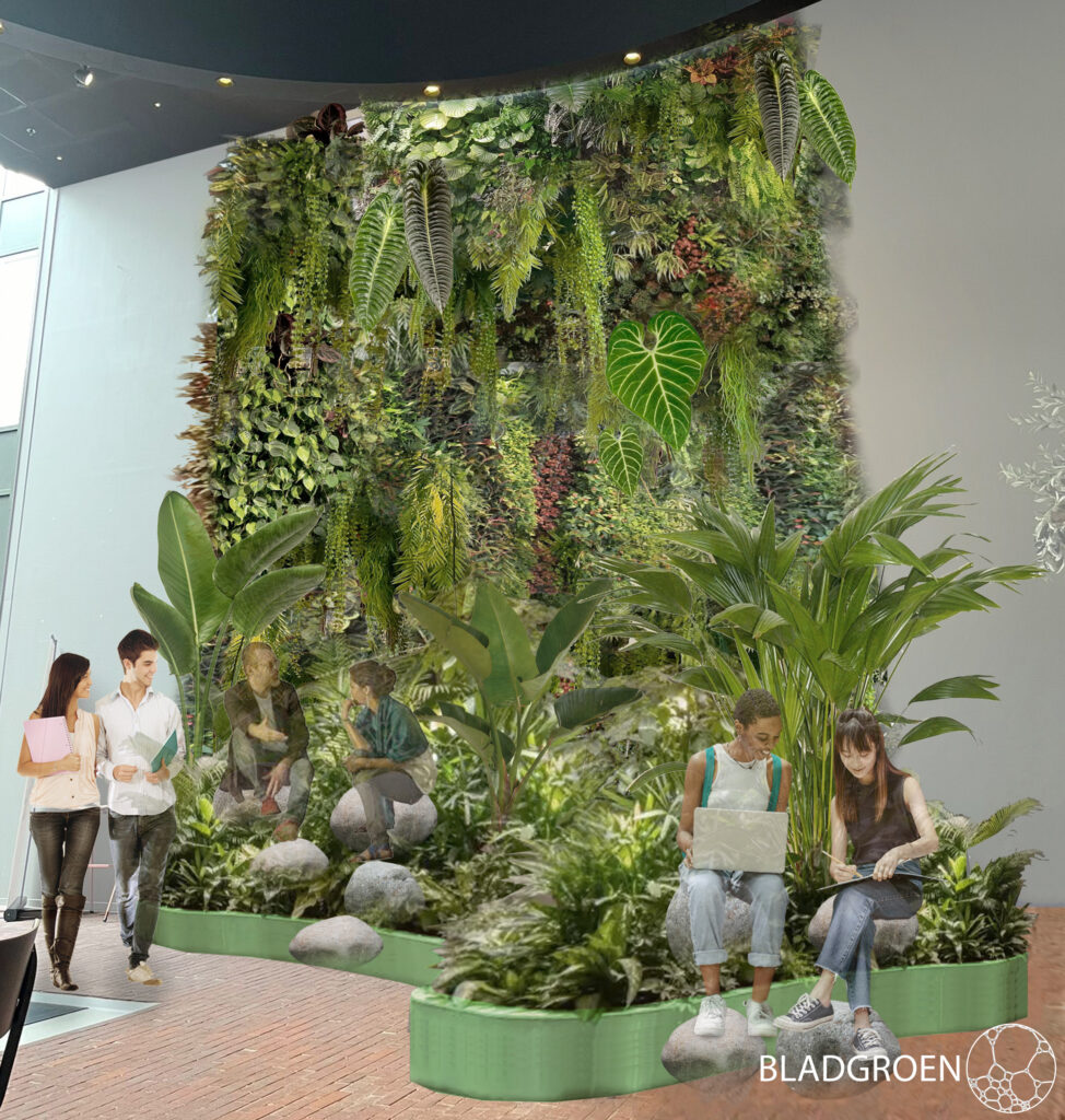 Indoor jungle met zitelementen